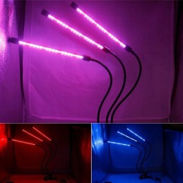 LED-kasvivalaisin 3 päätä | Täysi spektri | Timer ja USB-virta