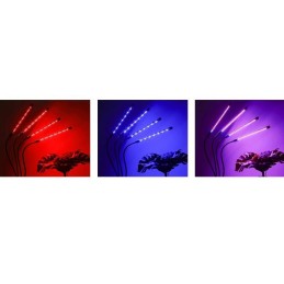 LED-kasvivalaisin 3 päätä | Täysi spektri | Timer ja USB-virta