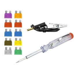 Autosulakesarja 10 kpl + virtakoetin | Standardi | 3A-30A