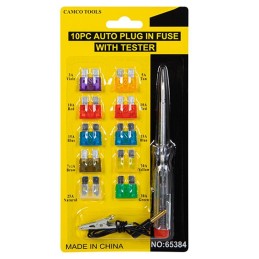 Autosulakesarja 10 kpl + virtakoetin | Standardi | 3A-30A