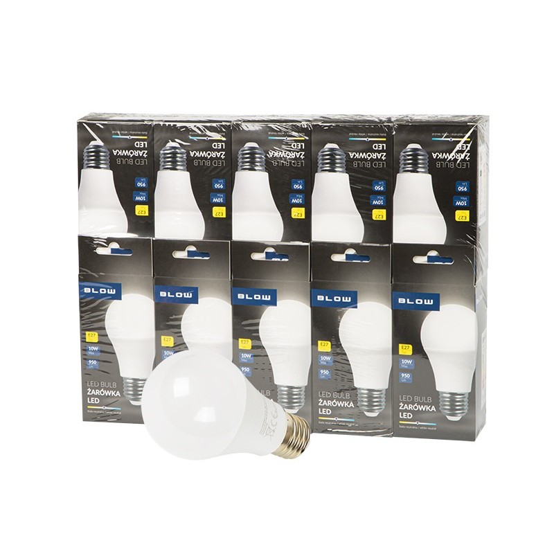 LED-polttimo E27 12W 1200lm | 10 kpl pakkaus | Neutraali valkoinen