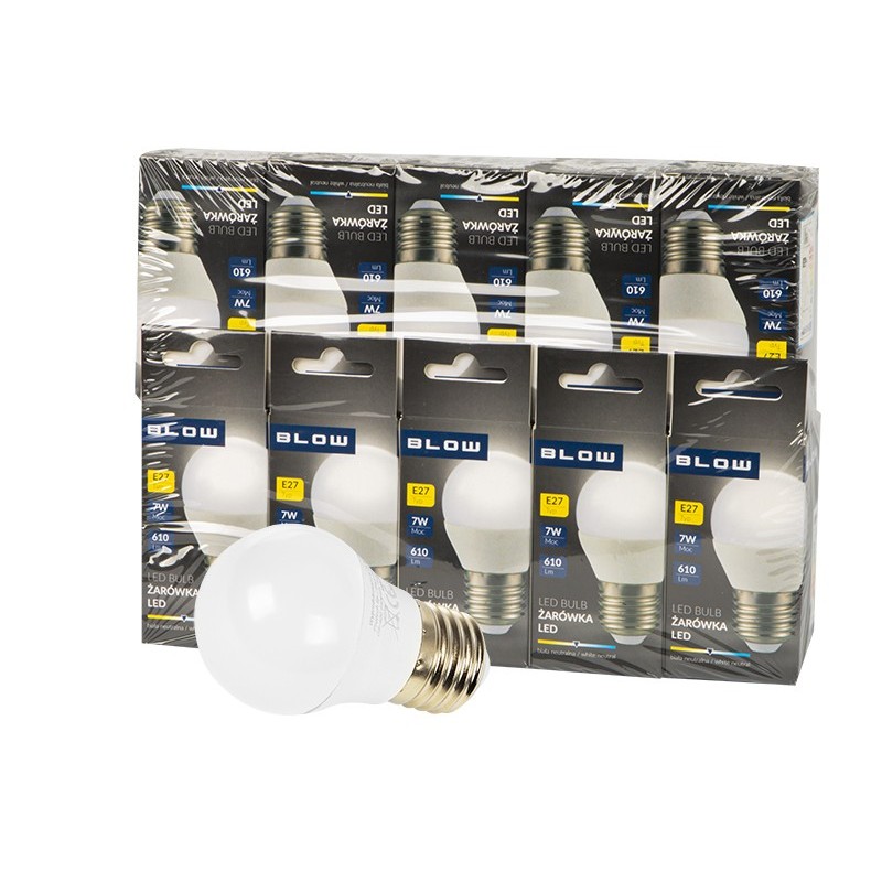 LED-polttimo E27 7W 610lm | 10 kpl pikkupallo | Neutraali