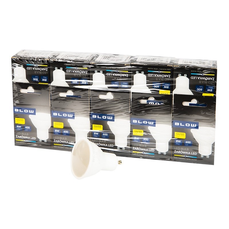 LED-polttimo GU10 8W 600lm | 10 kpl kohdelamppu | Neutraali