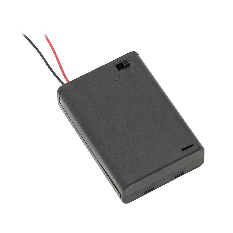 Paristokotelo 3 x AA (R6) kytkimellä | Kannellinen | Musta