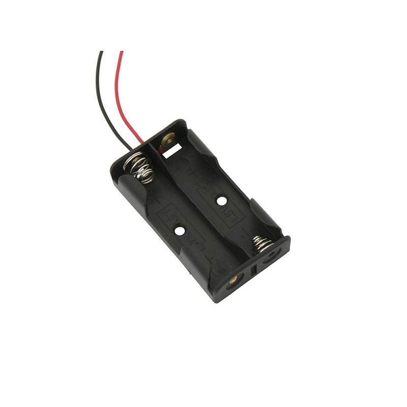 Paristokotelo 2 x AA (R6) | 15 cm johdot | Musta