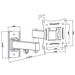 Seinäteline 10" - 27" | Kääntyvä ja kallistuva varsi