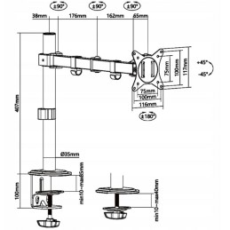 Monitorivarsi 10"-32" | BLOW | VESA 75/100 | Max 8kg | PIVOT