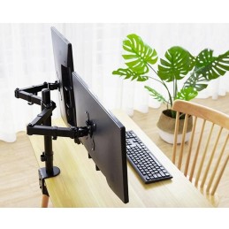 Kahden näytön pöytäteline 10-32" | VESA 75/100 | 8kg/varsi