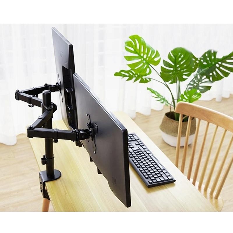 Kahden näytön pöytäteline 10-32" | VESA 75/100 | 8kg/varsi