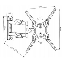 Television seinäteline 13"-55" | BLOW | VESA 400x400 | Max 35kg