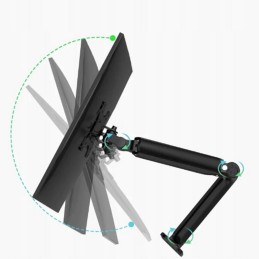 Kaasujousellinen seinäteline monitorille 10–32" | PIVOT & VESA 100x100