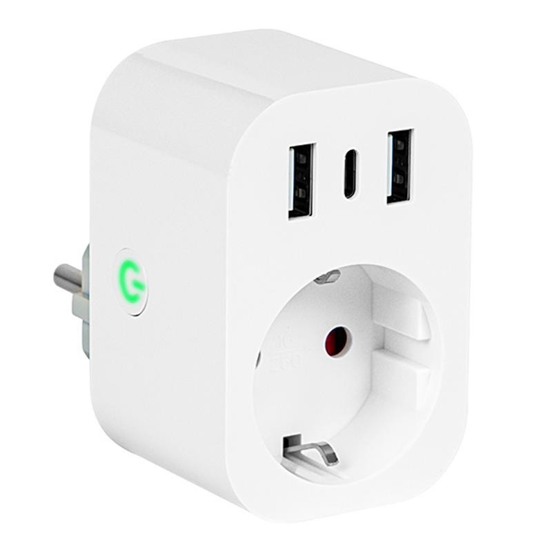 Älypistorasia WiFi TUYA | 2x USB-A | 1x USB-C | 16A | Etäohjaus
