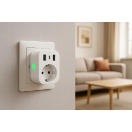 Älypistorasia WiFi TUYA | 2x USB-A | 1x USB-C | 16A | Etäohjaus
