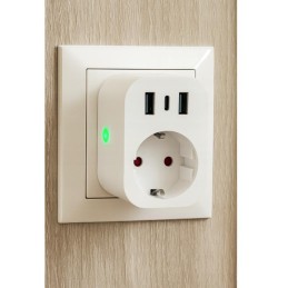 Älypistorasia WiFi TUYA | 2x USB-A | 1x USB-C | 16A | Etäohjaus
