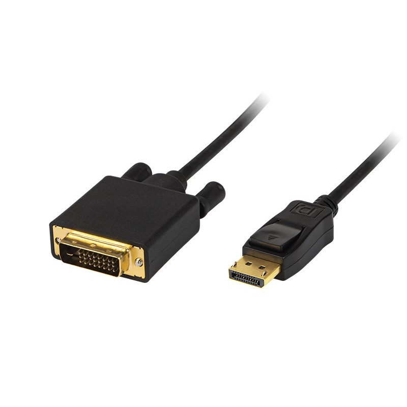 Näyttökaapeli DisplayPort - DVI 1,8m | Full HD 1080p | Kullattu