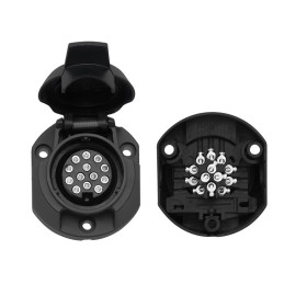 Perävaunun pistorasia 13-napainen | 12V | Musta muovi