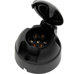 Perävaunun pistorasia 7-napainen | 12/24V | Musta muovi