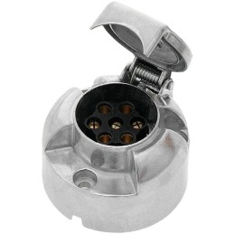 Perävaunun pistorasia alumiini 7-napainen | 12/24V hopea