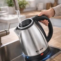 Vedenkeitin Ruostumaton Teräs 1.8L | 2000W | Musta-Hopea