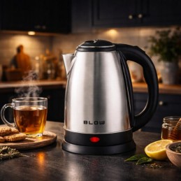 Vedenkeitin Ruostumaton Teräs 1.8L | 2000W | Musta-Hopea