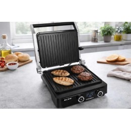 Dual Cook Sähkögrilli 2500W | Erillinen lämpötilan säätö | LED-näyttö