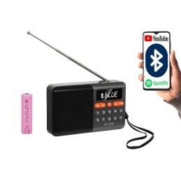 RA18 Kannettava radio Bluetooth | Akku ja USB-C | Musta