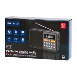 RA18 Kannettava radio Bluetooth | Akku ja USB-C | Musta