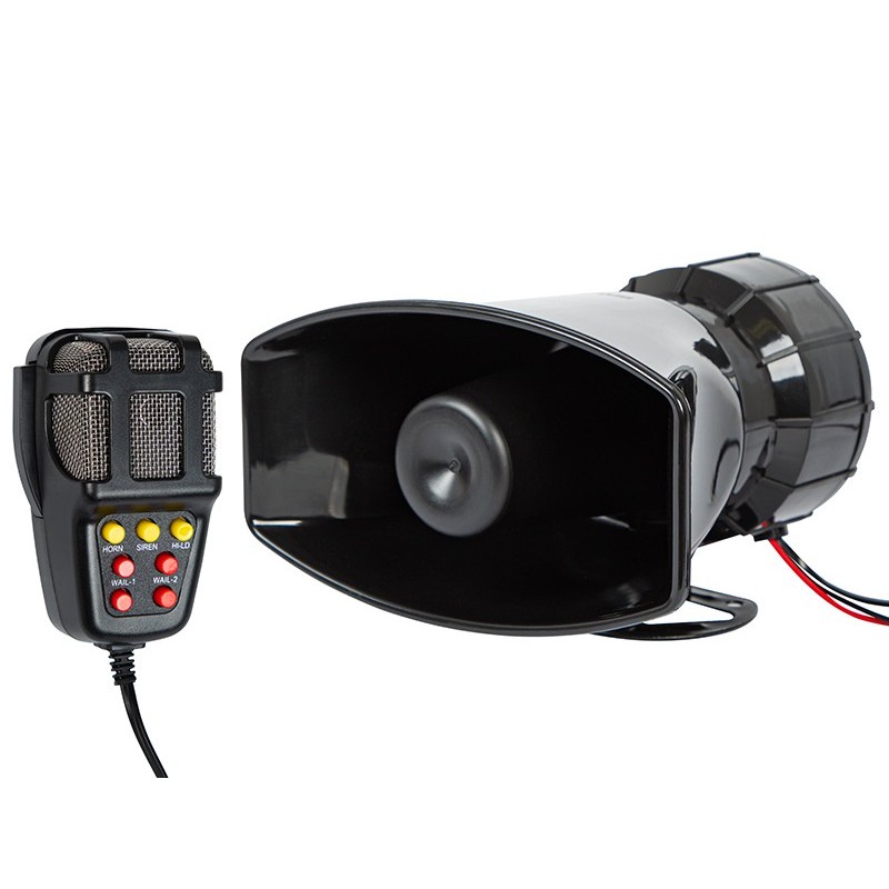 Elektroninen poliisisireeni megafonilla | 7-ääninen 100W | 12V