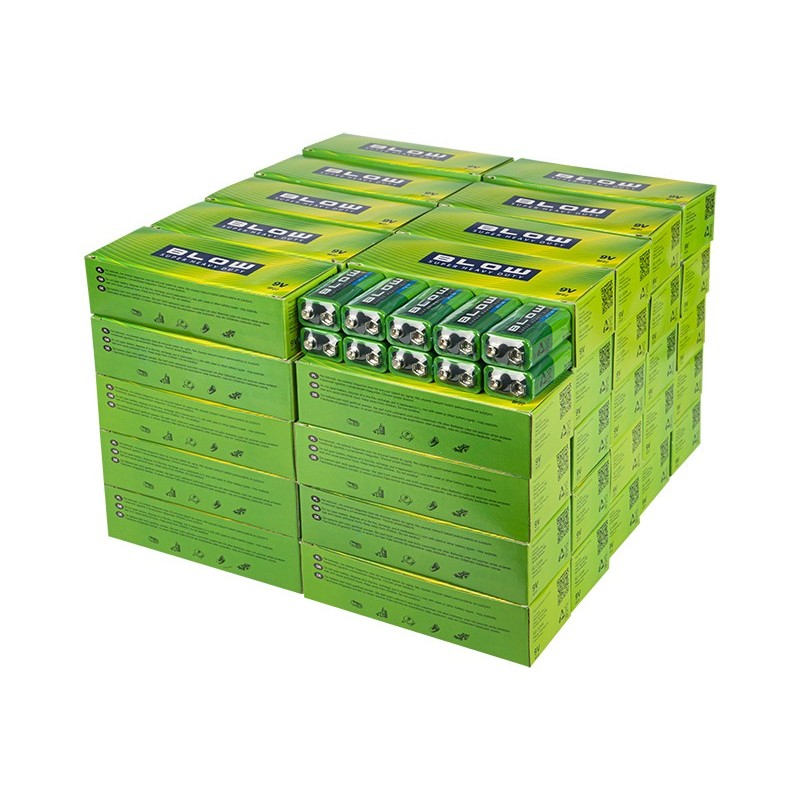 9V 6F22 paristo | 500 kpl tukkupakkaus | 10 kpl sisälaatikot