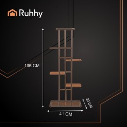 Metallinen Kukkateline 6-tasolla | Loft-tyylinen Sisustusteline