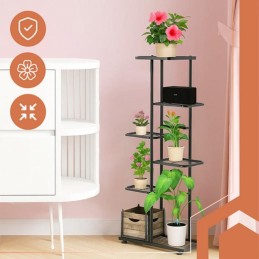 Metallinen Kukkateline 6-tasolla | Loft-tyylinen Sisustusteline