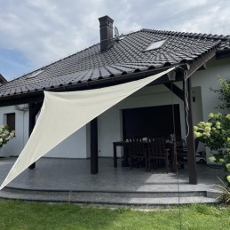 Kolmio Aurinkovarjopurje 3x3x3 m Beige | Tyylikäs UV-suoja parvekkeelle