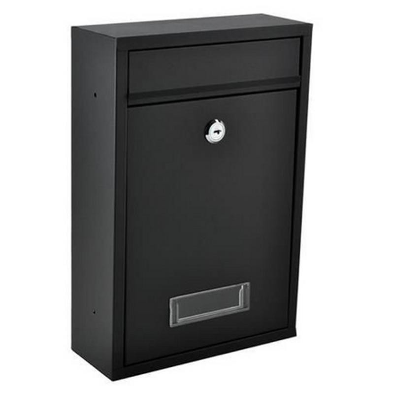 Musta Postilaatikko | Ruostumaton Galvanoitu Teräs + 2 Avainta