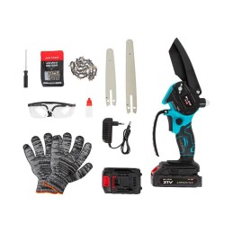 Akkuketjusaha 21V 1000W | 6" & 8" terät | 2 Akkua & Laukku