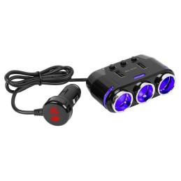 Auton tupakansytytin-jakaja 12V-24V | 2x USB | 100W Teho