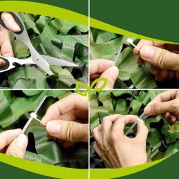 Naamioverkko 4x6m | Woodland-maastokuvio | 100 nippusidettä