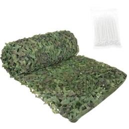 Naamioverkko 4x6m | Woodland-maastokuvio | 100 nippusidettä