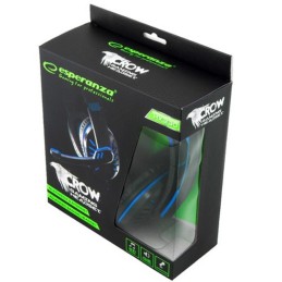 Esperanza CROW Gaming-kuulokkeet mikrofonilla | Sininen/Musta