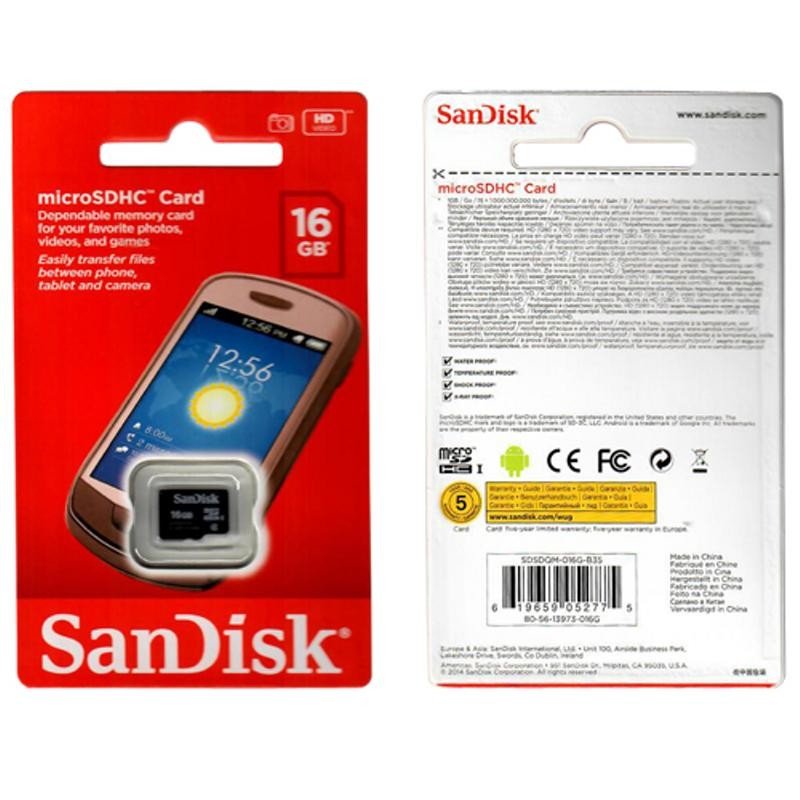 SanDisk 16GB microSDHC -muistikortti (Class 4) | Luotettava tallennustila
