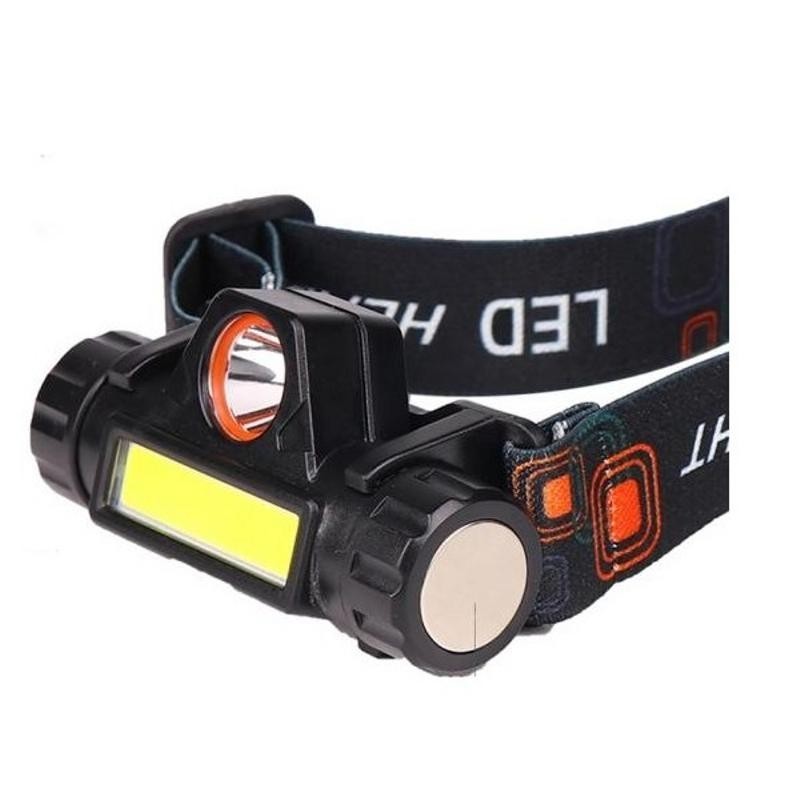 Magneettinen ladattava otsalamppu | USB | Teho-LED & COB