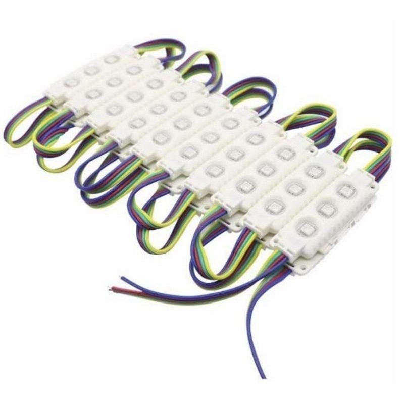 LED-moduulisarja 12V RGB | 20 kpl ketju | IP65 Vedenkestävä DIY-valaistukseen