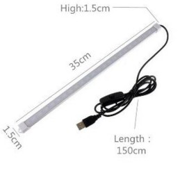 USB LED-valolista kytkimellä | 35cm Lämmin valkoinen | 500lm Alumiini