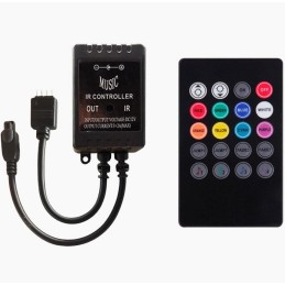 Musiikkiohjattu RGB LED-ohjain | 20-näppäiminen kaukosäädin | 5V-12V