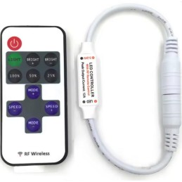 11-painikkeinen RF-himmennin | Yksivärisille LED-nauhoille | 5V-24V / 6A