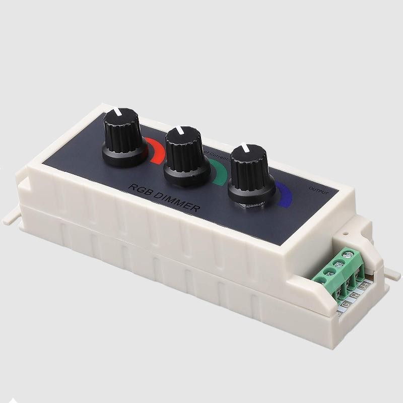 Manuaalinen RGB LED-himmennin | DIN-kiskoasennus | 12V-24V DC