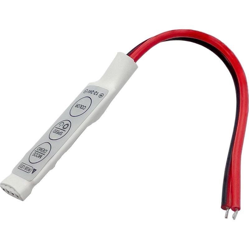 Mini RGB LED-ohjain painikkeilla | 5V-24V | 3-painikkeen säädin