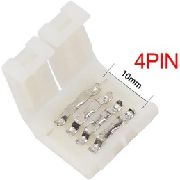 RGB LED-nauhan suoraliitin 4-pin | Gapless Snap-on | Juotokseton liitos