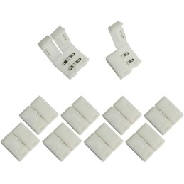 Yksivärinen LED-nauhan suoraliitin 2-pin | 10 kpl | Snap-on | Juotokseton liitos