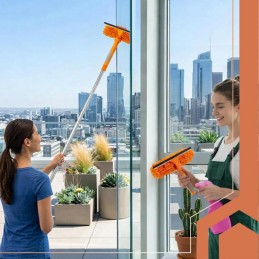 Teleskooppinen ikkunanpesin 3-in-1 | 1,8 m varsi | 180° kääntyvä pää