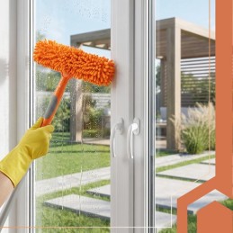 Teleskooppinen ikkunanpesin 3-in-1 | 1,8 m varsi | 180° kääntyvä pää